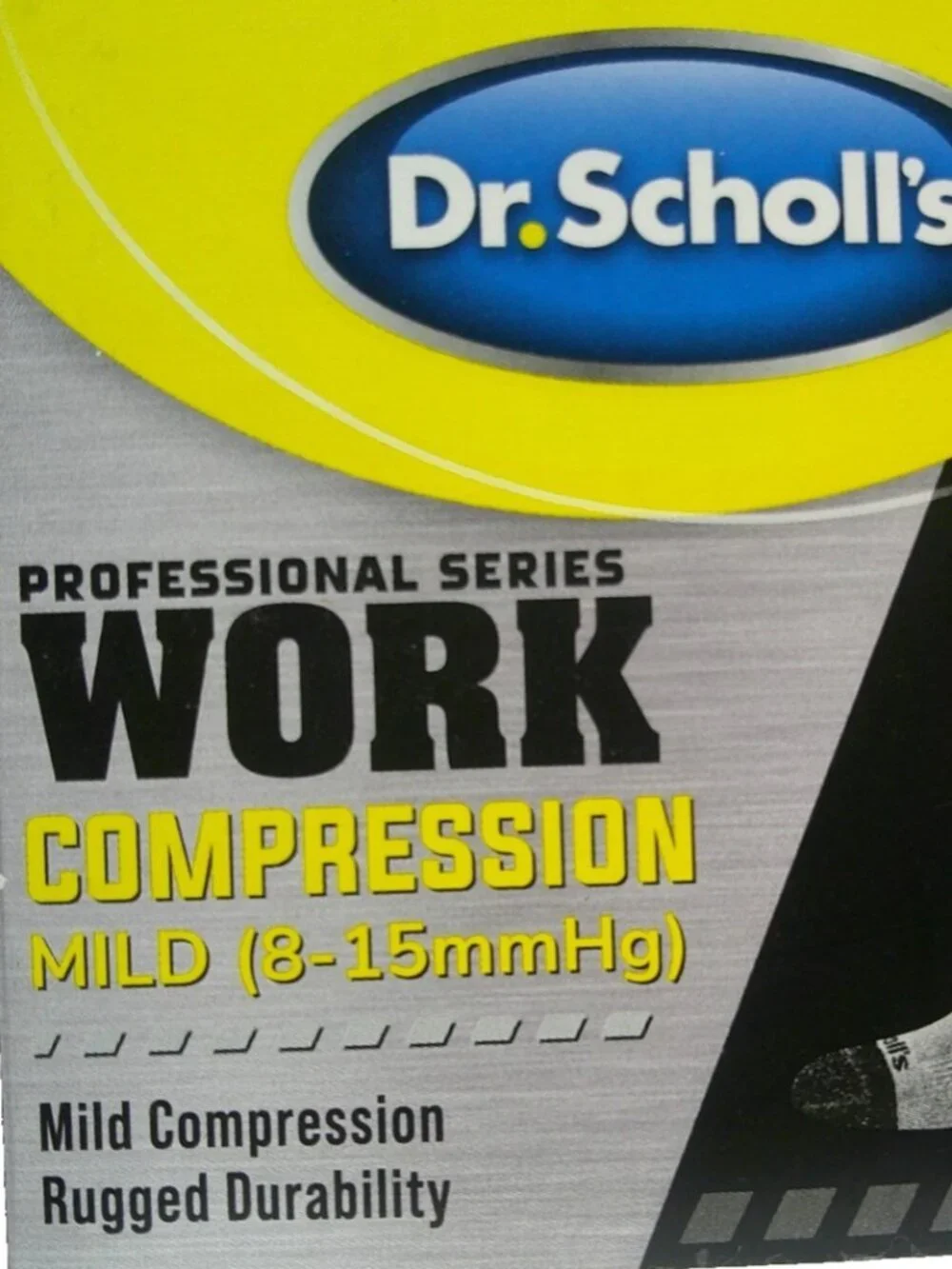 Dr. Scholl's Men's Work Compression Crew Socks 2 Pair White 8-15mmHg